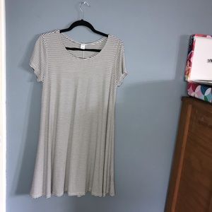 black and white striped tshirt dress NWOT